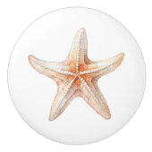 Tropisch strand Ocean Peach Cream Zeesterren Keramische Knop (Voorkant)