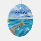 Tropisch strand Ocean Seascape - Gepersonaliseerd Keramisch Ornament (Rechts)