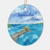 Tropisch strand Ocean Seascape - Gepersonaliseerd Keramisch Ornament (Links)