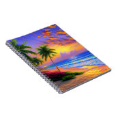 Tropisch strand, Ocean Sunset Notitieboek (Rechterzijde)
