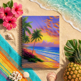 Tropisch strand, Ocean Sunset Notitieboek