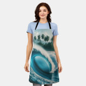 Tropisch strand Ocean Wave Crescendo Palmbomen Schort (Gedragen)