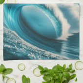 Tropisch strand Ocean Wave Crescendo Theedoek (Gevouwen)