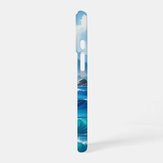 Tropisch strand Ocean Waves Blue iPhone 16 Hoesje (Linkerkant)