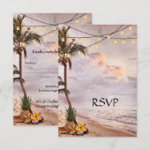 Tropisch strand of antwoordkaart voor huwelijksfee RSVP kaartje (Voorkant / Achterkant)