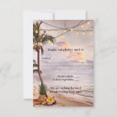 Tropisch strand of bestemming bruiloft RSVP kaart (Achterkant)