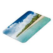 Tropisch strand omzoomd door palmen magneet (Linkerzijde)
