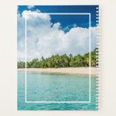 Tropisch strand omzoomd door palmen planner (Achterkant)