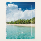 Tropisch strand omzoomd door palmen planner (Voorkant)