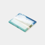 Tropisch strand omzoomd door palmen post-it® notes (Schuin)