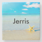 Tropisch strand Onderzetter Gepersonaliseerd (Voorkant)