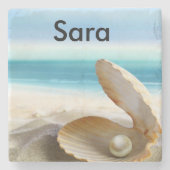 Tropisch strand Onderzetter Gepersonaliseerd (Voorkant)