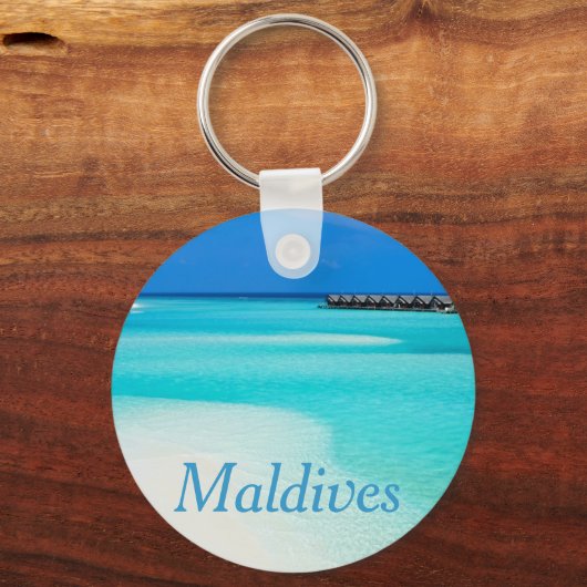 Tropisch strand op de Malediven Sleutelhanger (Voorkant)
