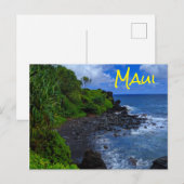 Tropisch strand op het eiland Maui Hawaiian Briefkaart (Voorkant / Achterkant)