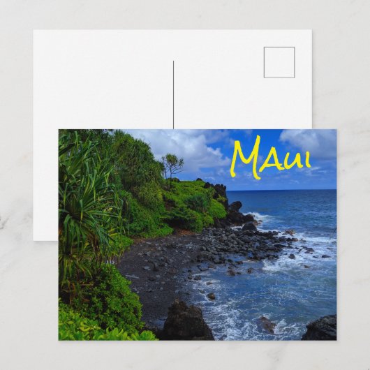 Tropisch strand op het eiland Maui Hawaiian Briefkaart (Voorkant / Achterkant)