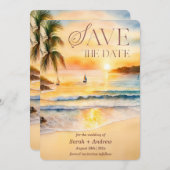 Tropisch Strand Opslagtemplate Afdrukbaar Kaart (Voorkant / Achterkant)