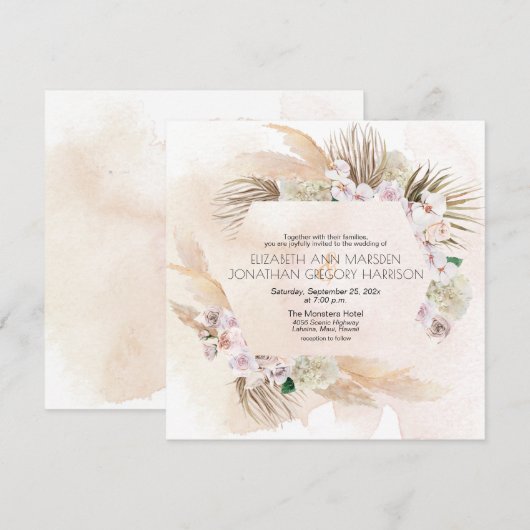 Tropisch strand Orchideeën Zee Oats Earth Tones Kaart (Voorkant / Achterkant)