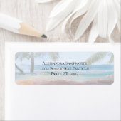 Tropisch strand Palm-bestemmingsadres Etiket (Insitu)