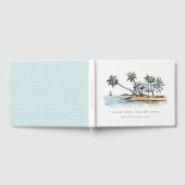 Tropisch strand palm Boom Waterverf bruiloft Gastenboek (Volledig)