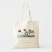Tropisch strand palm Boom Waterverf bruiloft Tote Bag (Voorkant)