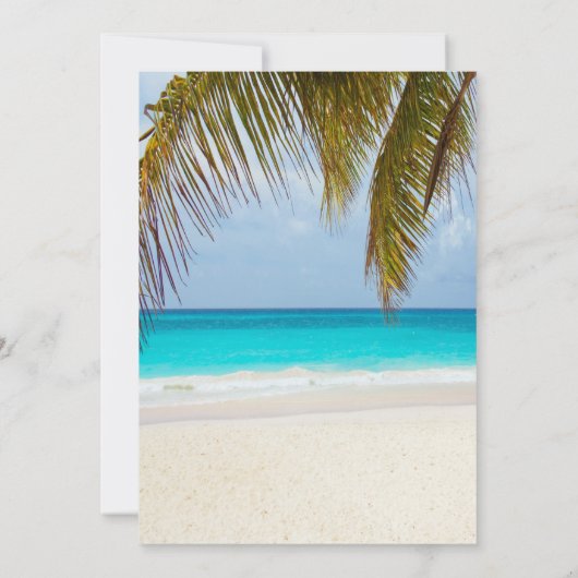 Tropisch strand, palm, Flamingo Quinceañera Kaart (Achterkant)