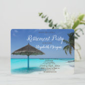 Tropisch strand,palm,ontspannend Pensioenfeestje Kaart (Staand voorkant)