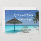 Tropisch strand,palm,ontspannend Pensioenfeestje Kaart (Voorkant)
