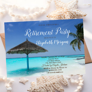 Tropisch strand,palm,ontspannend  Pensioenfeestje  Kaart