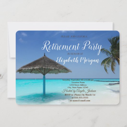 Tropisch strand, palm, relaxerende rustpartij kaart (Voorkant)