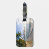 Tropisch strand, palm, seapaarden-Personalized Bagagelabel (Achterkant verticaal)