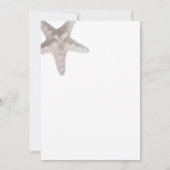 Tropisch strand palm Starfish Modern White Wedding Kaart (Achterkant)