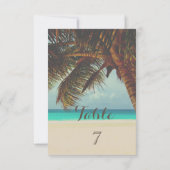 Tropisch strand, palm tafelkaart kaart (Achterkant)