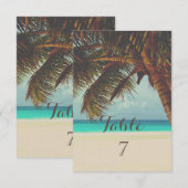 Tropisch strand, palm tafelkaart kaart (Voorkant / Achterkant)