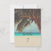 Tropisch strand,Palm tafelkaart