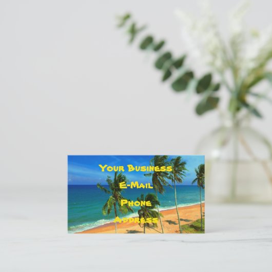 Tropisch strand palm Tree Breeze Visitekaartje (Staand voorkant)