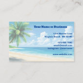 Tropisch strand Palm Tree Coastal Design Visitekaartje (Achterkant)