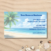 Tropisch strand Palm Tree Coastal Design Visitekaartje