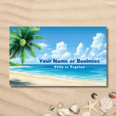 Tropisch strand Palm Tree Coastal Design Visitekaartje