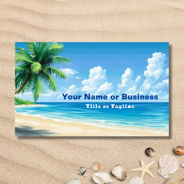 Tropisch strand Palm Tree Coastal Design Visitekaartje