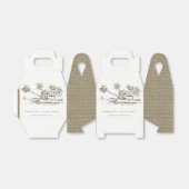 Tropisch strand palm Tree Sketch Bleek Gold Weddin Bedankdoosjes (Uitgevouwen)