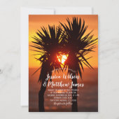 Tropisch strand palm Tree Sunset Weddenschap Kaart (Voorkant)