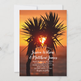 Tropisch strand palm Tree Sunset Weddenschap Kaart