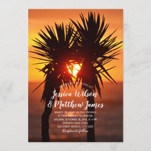Tropisch strand palm Tree Sunset Weddenschap Kaart