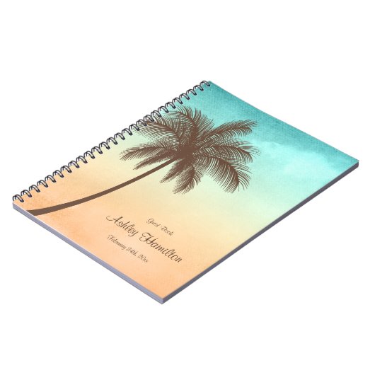 Tropisch strand palm Tree Sweet 16 Guest Book Notitieboek (Linkerzijde)
