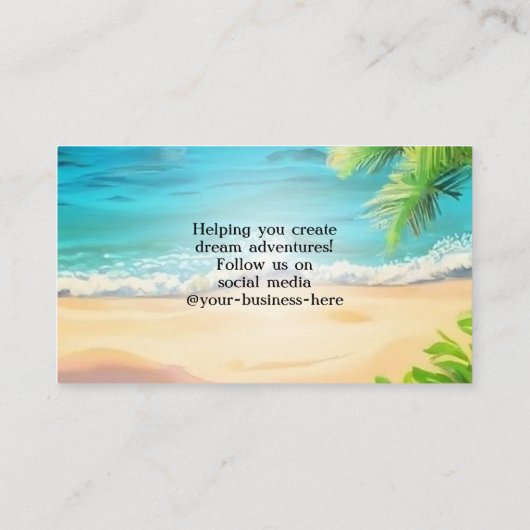 Tropisch strand Palm Tree vakantie eiland reizen Visitekaartje (Achterkant)