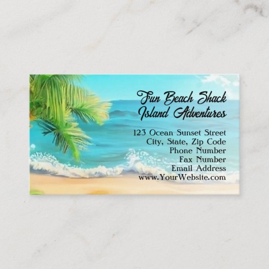 Tropisch strand Palm Tree vakantie eiland reizen Visitekaartje (Voorkant)