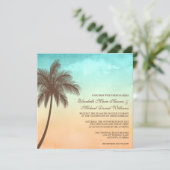 Tropisch strand palm Tree Weddenschap Square Kaart (Staand voorkant)