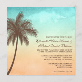 Tropisch strand palm Tree Weddenschap Square Kaart