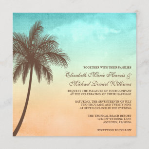 Tropisch strand palm Tree Weddenschap Square Kaart