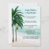 Tropisch strand palm Trees na bruiloft Kaart (Voorkant)